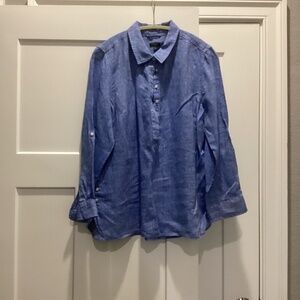 Talbots-Blouse-Size Petite XL- Blue